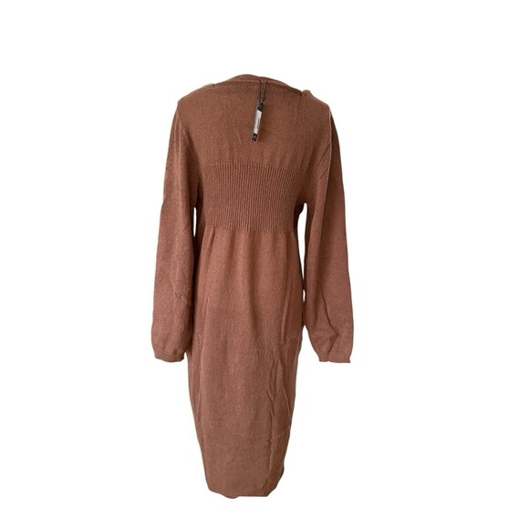 PrettyLittleThing Halter Neck Knitted Sweater Dress Women's Size ~22 Chocolate - Picture 14 of 16